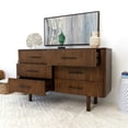 thumbnail image 5 of Ashcroft Stan Mid-Century Modern 6 Drawer Solid Wood Dresser, Walnut, 5 of 6