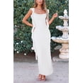 thumbnail image 4 of Vestido PRETTYGARDEN 2025 Verano Maxi Blanco Sin Mangas con Volantes, 4 of 8