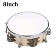 thumbnail image 2 of HLONK Tambourin en Métal Blanc Réglable 8/10 Pouces Double Rangée Jingles Instrument de Musique à Main pour Performances et Pratique, 2 of 6