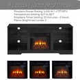 thumbnail image 4 of Lighted TV Stand Electric Fireplace TV Stand with Glass Shelves, 3D Fireplace TV Stand with LED Light Wood Open Shelves Table for TV up to 60-65",Black, 4 of 10