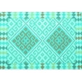 thumbnail image 1 of Ahgly Company Machine Washable Indoor Rectangle Southwestern Turquoise Blue Country Area Rugs, 2' x 3', 1 of 4