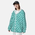 thumbnail image 3 of Kdxio Aquamarine Glitter1 Print Women Men Sun Protection UPF 50+ Jackets Zip Up Long Sleeve Hoodie Hiking Lightweight with Pockets, 3 of 7