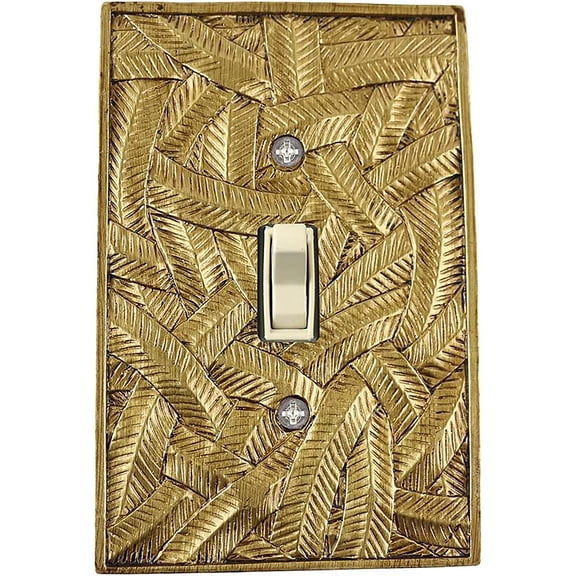 Meriville Island 1 Toggle Wallplate, Single Switch Electrical Cover Plate, Antique Gold
