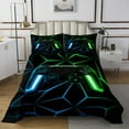 thumbnail image 1 of Erosebridal Neon Gamepad Coverlet Set King, Video Gaming Bedding Set, Modern Geometry Decor 3-Piece, 1 of 5