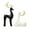 A, variant on Souew Black and white deer ornament, Christmas Reindeer Figurines Set Modern Deer Statues For Holiday Decor