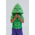 thumbnail image 6 of Marvel Avengers Toddler Boys' Cosplay 2-Piece Hooded Tee and Shorts Set Green Purple Hulk, 6 of 7