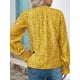 thumbnail image 4 of Blusa de Estilo Bohemio con Cuello en V y Mangas Largas, Estilo Floral, Informal, Holgada, de Verano, con Mangas Abullonadas para Mujer. Amarillo L, 4 of 6