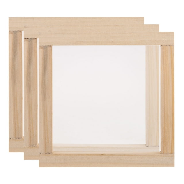 Unique Bargains Silk Screen Printing Frame Kit 11x11cm Wooden with 120 Mesh, 3 Pieces