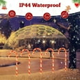 thumbnail image 6 of Lapalife Christmas Candy Cane Lights Solar Powered Outdoor, 5 Pack Pathway Marker Candy Lights Waterproof with Stakes for Garden Patio Outdoor Christmas Decorations, 6 of 7