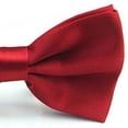 thumbnail image 4 of Pajaritas para hombre, clásicas, preatadas, formales, con bandas, de satén, ajustables, para bodas, negocios, bailes, hoteles, camareros, citas, color rojo, 4 of 5