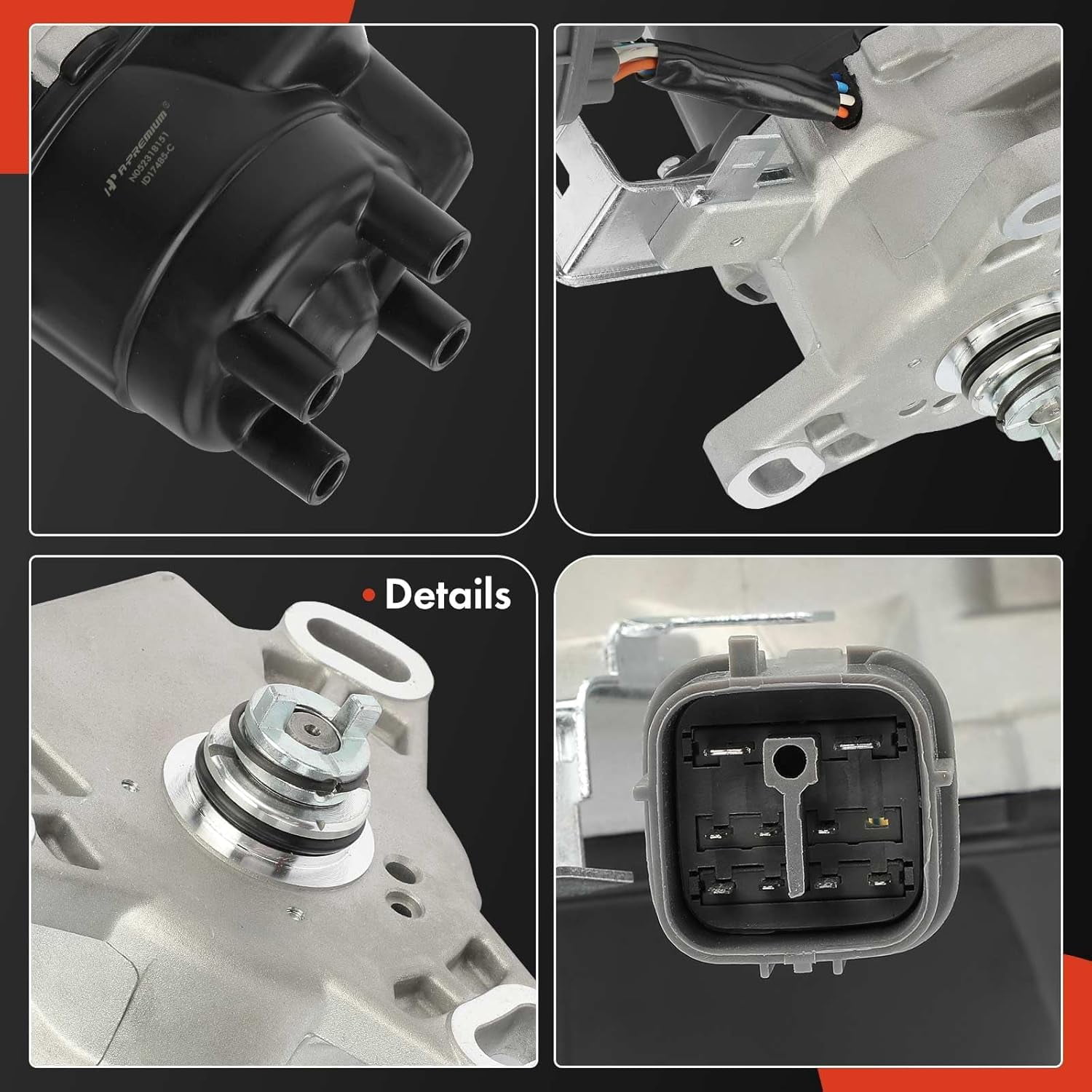 A-Premium Ignition Distributor with Cap and Rotor Compatible with Honda Civic 1996 1997 1998 1999 2000 1.6L
