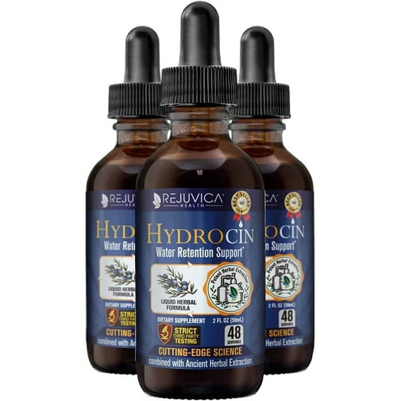 Rejuvica Hydrocin -Diuretic Water Retention Support Supplement -Dandelion, Uva Ursi, & More! 3-Pack