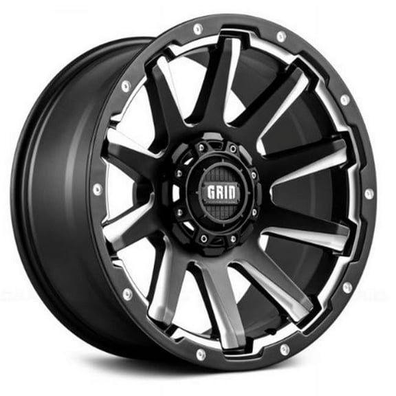 Grid Wheels 52155F21 20 x 10 in. 25 Offset 5 x 150 in. Bolt Pattern 110.3 mm Hub Wheel, Matte Black