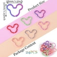 thumbnail image 3 of Mouse Head Shape Split Rings Colorful Flat Key Chain Rings Metal Creative Key Holder for Bag Home Car Office Organization DIY Crafts 6 Color 24PCS, 3 of 7