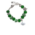 thumbnail image 2 of Delight Jewelry Silvertone Little Bird Initial - C - Green Irish Luck Bead Charm Bracelet, 7.5", 2 of 4