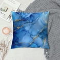 thumbnail image 2 of Acheng Short Plush Pillowcase 1 Piece Gold and Blue Abstract Art White, 2 of 5