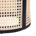 thumbnail image 6 of 15.7 Inch Round End Table Hollow Rattan Woven Side Table Small Rubber Wood Nightstand Chic Black Home Decor Desk Easy Assembly, 6 of 10