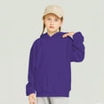 thumbnail image 4 of JUSLIO Girls Sweatshirts Fall/Winter Solid Color Hooded Sweatshirt Athletic Fall/Winter Long Sleeve Tops Sweatshirts Purple(4 Years）, 4 of 8