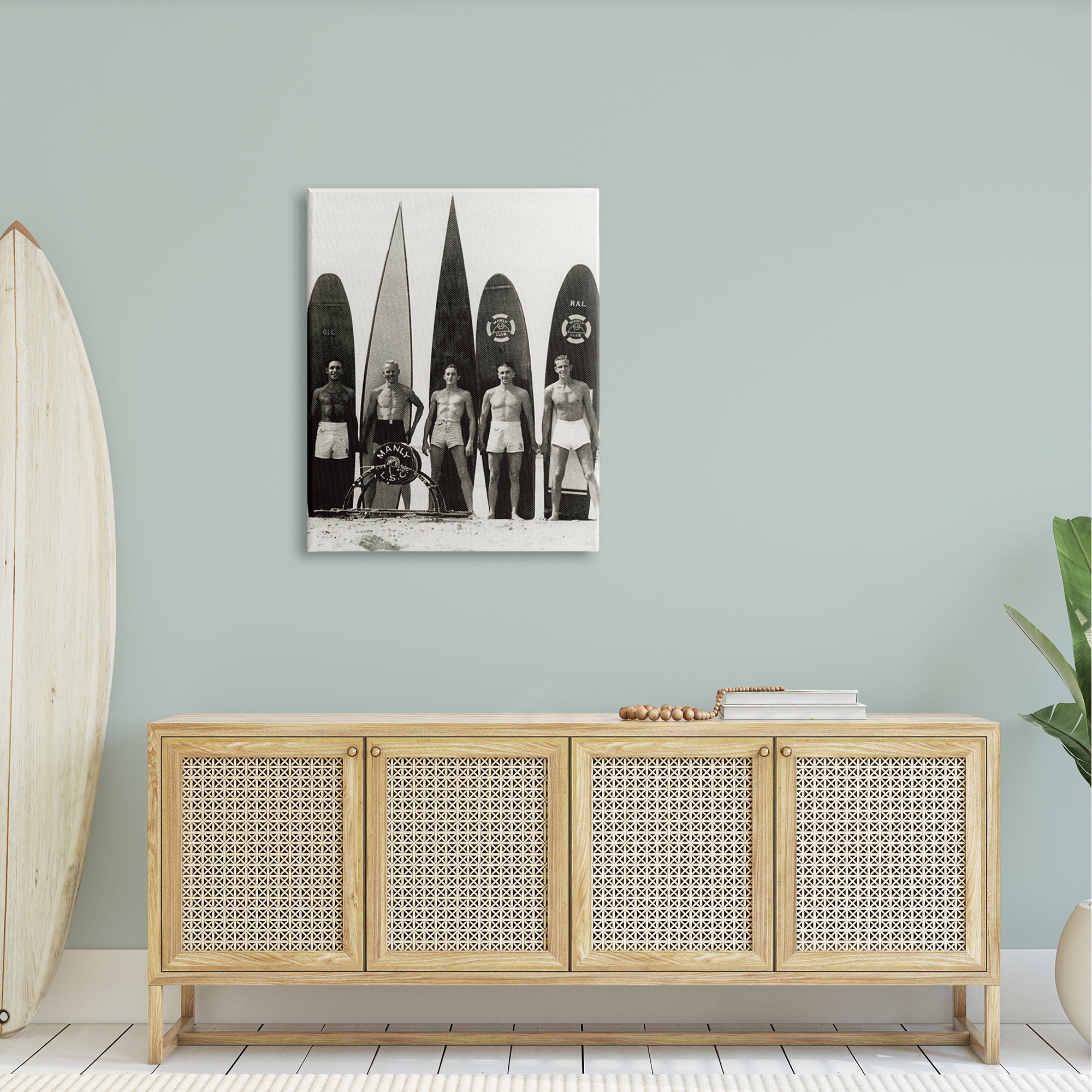 Stupell Industries Vintage Photography Men Surfer Surfboards Beach Sport Photograph Gallery Wrapped Canvas Print Wall Art, Design by Graffitee Studios