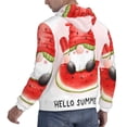 thumbnail image 6 of Uemuo Watermelon Gnome Pattern Men's Hoodie - Casual Pullover Hoodie with Kangaroo Pocket, Stylish Hooded Sweatshirt for Everyday Wear-Large, 6 of 7