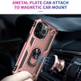 thumbnail image 4 of Feishell Hybrid Armor Phone Case for iPhone 13 Pro,Military Grade Shockproof 360 Rotatable Metal Ring Holder Kickstand Support Magnetic Car Mount Dual Layer Protective Phone Cover,Rosegold, 4 of 8