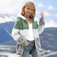thumbnail image 3 of Bixock Toddler Girls Fleece Jackets,Girls Warm Outerwear,Kids Color Hooded Jacket Long Sleeve Double Fleece Zip Front Loose Unisex Fall Winter Warm Outerwear Toddler Clothes, 3 of 5