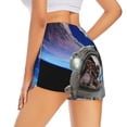 thumbnail image 3 of Xecao's Astronaut in Outer Space for a double-layer running short for women, perfect for gym, tennis, and more, featuring a convenient pocket., 3 of 9