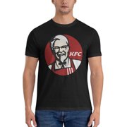 Kfc Logo MenS Basic Short Sleeve T-Shirt Fashionable Black Large