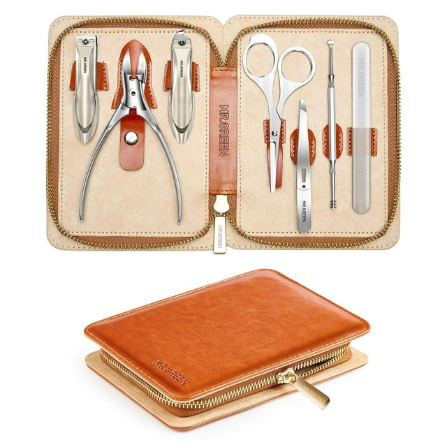Set de manicura MR.GREEN mejorado con funda de piel 7 en 1