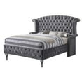 thumbnail image 2 of Acme Rebekah Eastern King Bed in Gray Velvet 25816EK, Upholstered, Composite Wood, 2 of 8