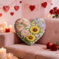 thumbnail image 2 of SLYNSHome Heart Pillow Flower Printed Soft Heart Shaped Pillow Decorative Throw Pillows for Bed Couch Chair Sofa Throw Pillow Cushion, 2 of 9