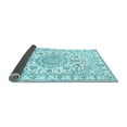 thumbnail image 2 of Ahgly Company Indoor Rectangle Medallion Light Blue Traditional Area Rugs, 2' x 5', 2 of 4