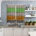 thumbnail image 4 of Retro Farm Barn Imitation Wood Grain Curtain Home Decoration Living Room Short Curtains Window Treatments For Kitchen Bedroom, 4 of 6