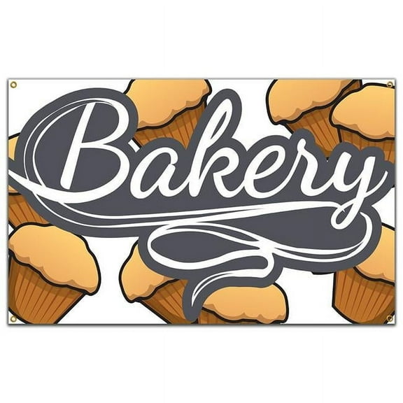 SignMission B-60 Bakery 36 x 60 in. Bakery Heavy Duty 13 oz Vinyl Banner with Grommets Single Sided
