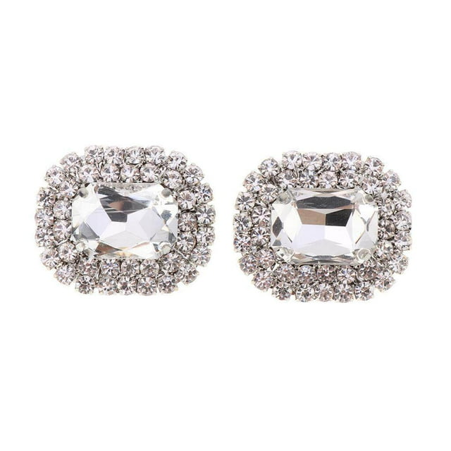 pitrice Rhinestone Shoe Clips Wedding Shoe Buckles Bridal Shoe Decorations Crystal Shoe Buckle Shoe Decorations Crystal DIY Bride Shoe Decorative Charms White