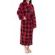 thumbnail image 1 of Batas PAVILIA para mujer, albornoz suave y esponjoso de forro polar, bata larga de franela acogedora para spa (2XL/3XL, negro, rojo, a cuadros), 1 of 5