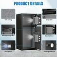 thumbnail image 4 of 6.0 Cu ft Large Safe Box Fireproof Waterproof,with LED Light fire proof safe for home documents,Fingerprint password personal Safes with Deposit Slot & Dual Alarm System，Security Box fo Valuables, 4 of 9