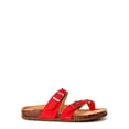 thumbnail image 2 of Time and Tru Women’s Toe Thong Footbed Slide Sandals, Wide Width Available, 2 of 5