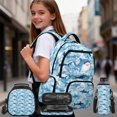 thumbnail image 2 of Pzuqiu Cute Blue Camo Shark 4 Piece 17 Inch Boys School Backpack Set with Lunch Box Pencil Case Schoolbag with Adjustable Padded Shoulder Straps for Boys 8-12 Back to School, 2 of 7