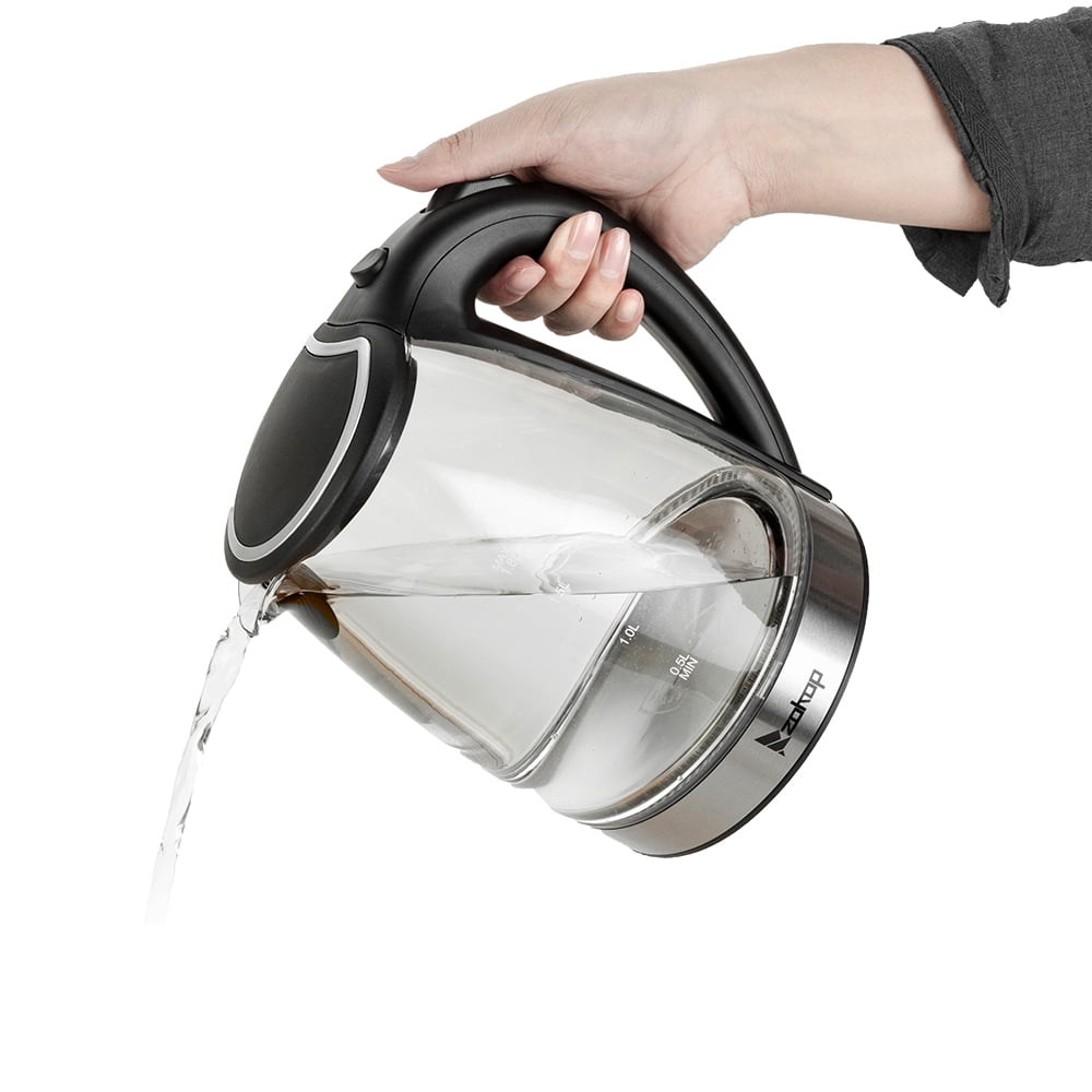 ZOKOP Electric Kettle, 1.8L Glass Kettle, 110V 1500W Fast Boiling, Electric Hot Water Kettle with Auto Shut-Off