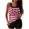 thumbnail image 2 of Mceream Women's Conservative High-Waisted Fashionable Independence Day Printed Two-Piece Swimsuit Multicolor M, 2 of 5