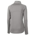 thumbnail image 3 of Women's Cutter & Buck Gray George Washington University Vault DryTec Adapt Eco Knit Stretch Recycled Raglan Half-Zip Top, 3 of 3