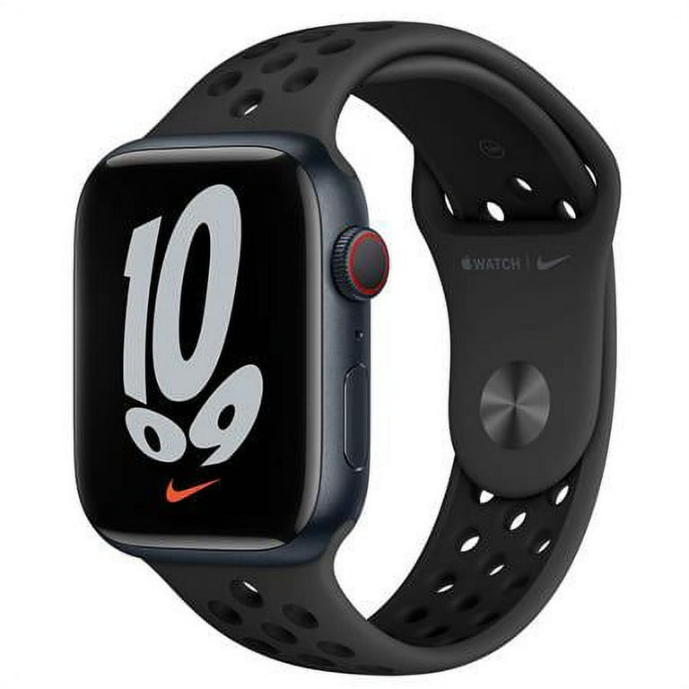 Apple Watch Nike Series 7 GPS + Cellular, 45mm Midnight Aluminum Case with  Anthracite/Black Nike Sport Band - Regular