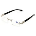 thumbnail image 2 of Men Rectangular Rimless Designer Fashion Reading Glasses Reader AR Anti-Reflective Coating +2.25, 2 of 4