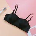 thumbnail image 3 of Bigersell Padded Bralette Thin Cup Push-Up Bra Seamless Underwire Breathable Woman Underwear Big & Tall Size Wireless Comfortable Bra, Style 667, Black 32B, 3 of 4
