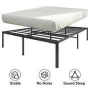 Bed Frames 16" King Metal Platform Bedframe Bed Heavy Duty Steel Slat, Anti-Slip Support, Easy Quick Assembly, No Box Spring Needed