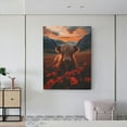 thumbnail image 5 of Wall Art Highland Cow Sunset Picture Canvas Wall Art Print Paintings Modern Artwork For Living Room Wall Decor And Home Décor Framed Ready To Hang-12×16 In, 5 of 6