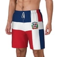 thumbnail image 5 of Men's 2 in 1 Swim Trunks with Compression Liner Dominican Republic Flag Quick Dry Beach Shorts, 5 of 6