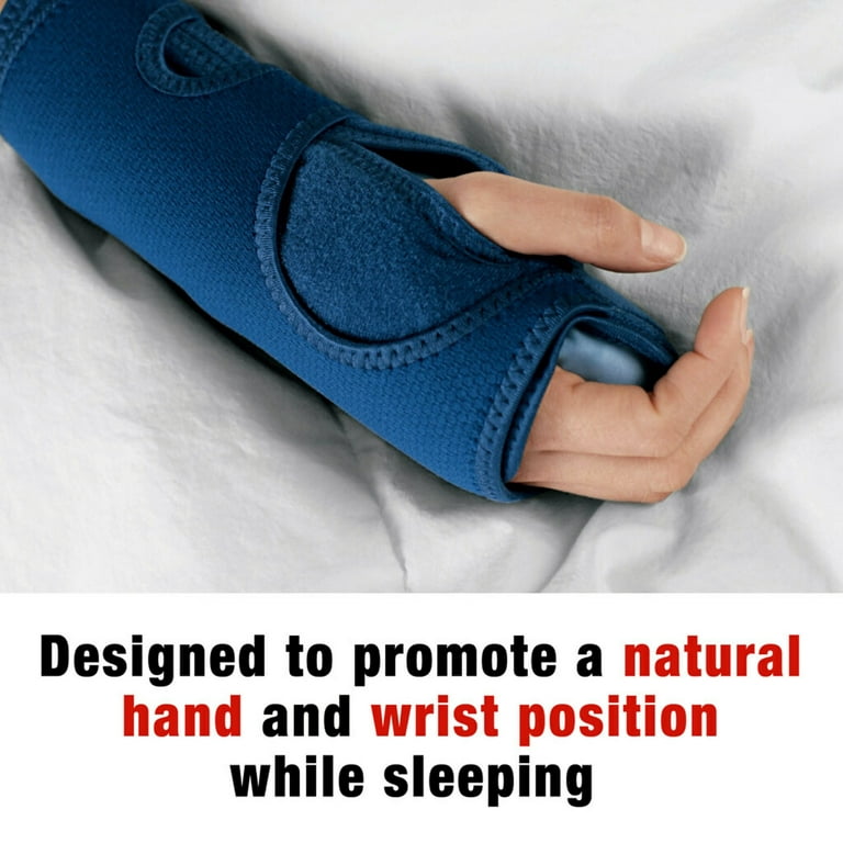 ACE Brand Night Wrist Sleep Support, Blue – One Size Fits Most 