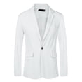 thumbnail image 5 of Chaquetas de traje INSPIRE CHIC para hombres, blazers deportivos de color sólido, de un solo botón, S blanco, 5 of 5